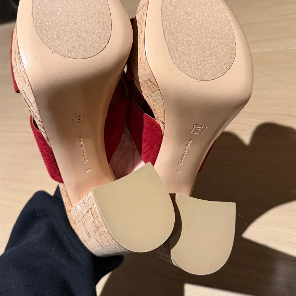 Gianvito Rossi Red Suede Platform Sandals‎